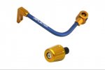 Lever guard ACCOSSATO with blue hose and joint left, aluminium