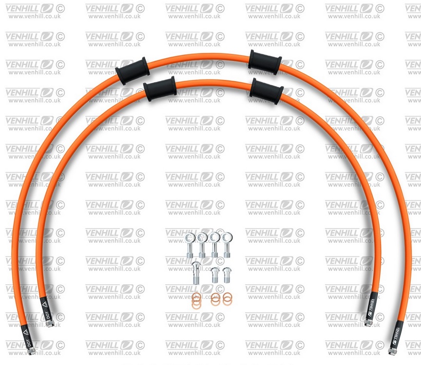 CROSSOVER-predok-sada Venhill HON-6025F-OR POWERHOSEPLUS (2 hadice v sade) oranžové hadice, chrómové koncovky