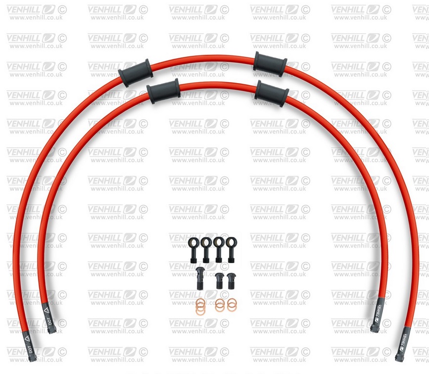 CROSSOVER-predok-sada Venhill HON-6025FB-RD POWERHOSEPLUS (2 hadice v sade) červené hadice, čierne koncovky