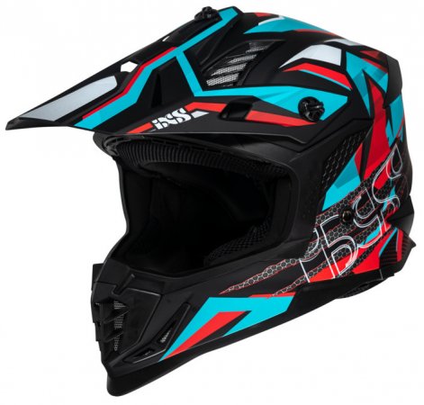 Cross helmet iXS X12045 iXS363 2.0 black matt-petrol-red XL